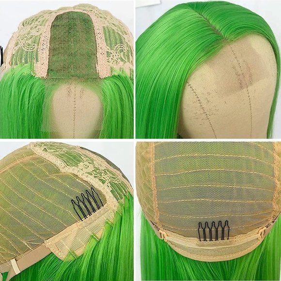Green Middle Part Wigs - Picture 3 of 3